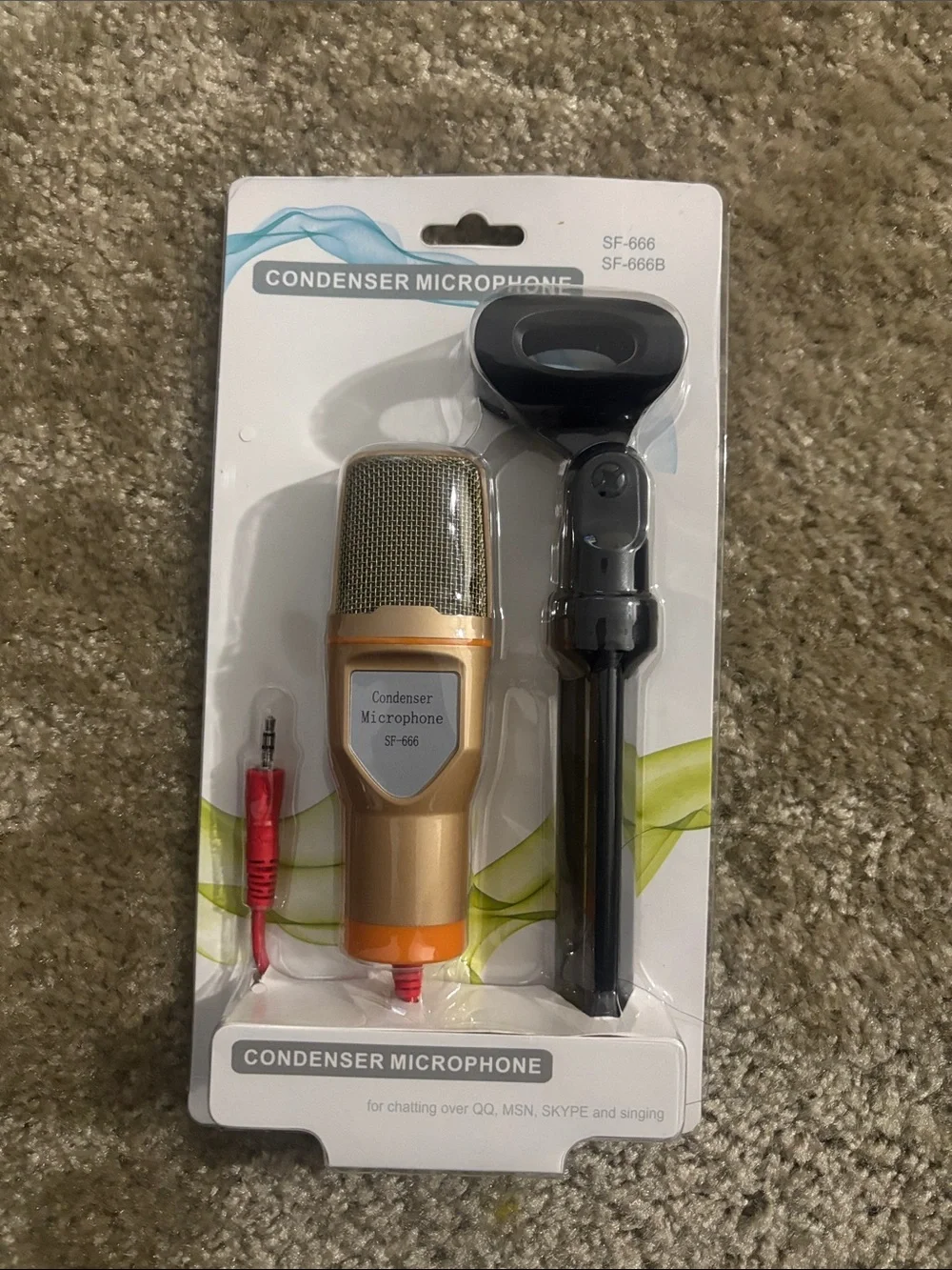 Condenser Microphone SF-666 Gold - Compact Desktop Mic Kit